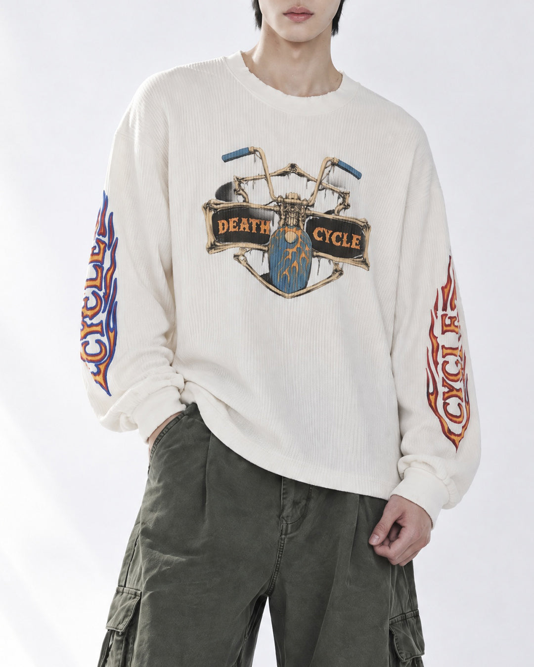 (UNISEX) Cycle Washed Waffle Long Sleeve