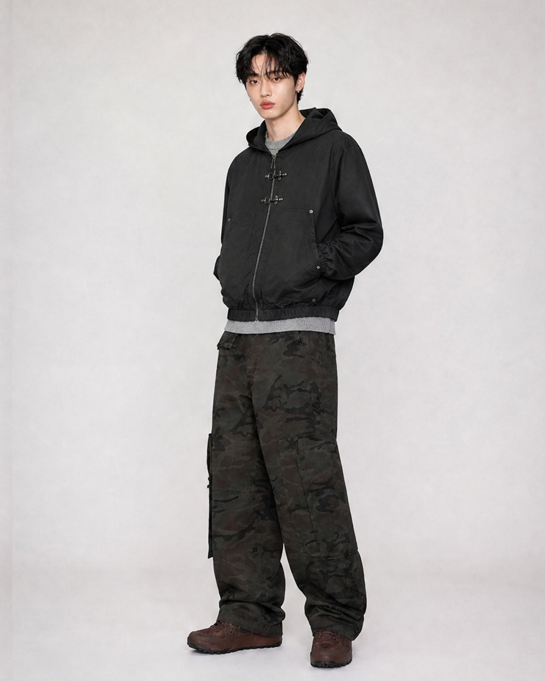(UNISEX) Buckle Hood Jumper