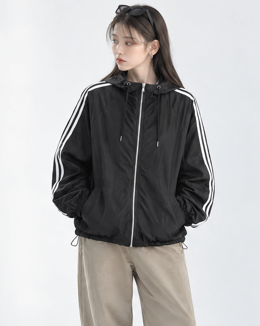 (UNISEX) Aka Track Hood Windbreaker