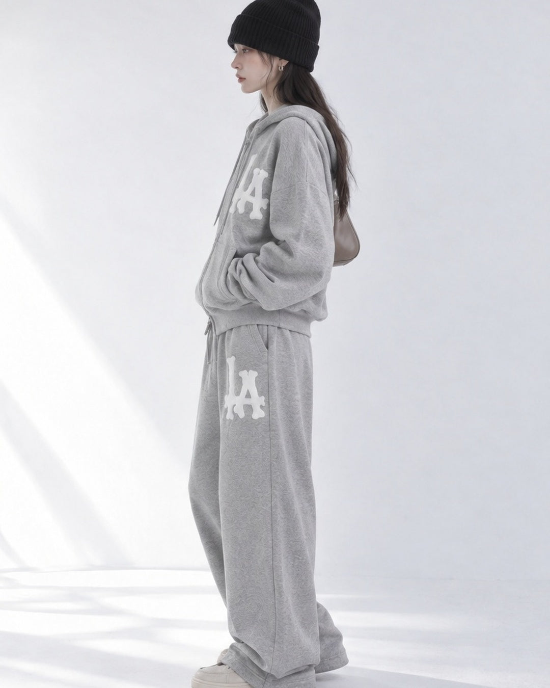 (UNISEX) LA Crop Hood Zip-up