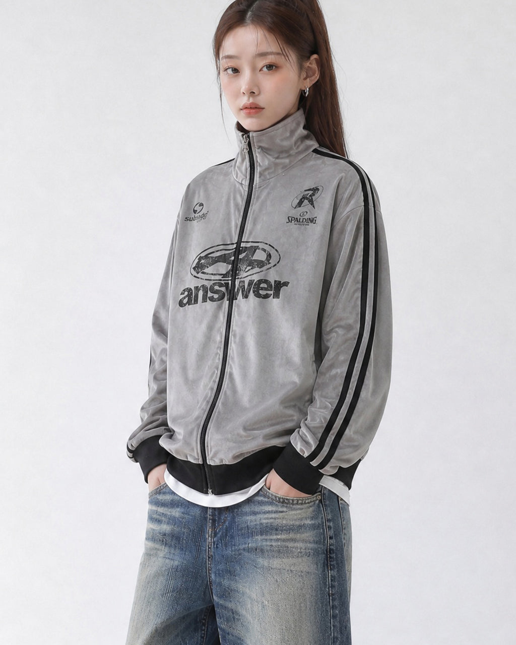 (UNISEX) Velour Track Jersey Jacket