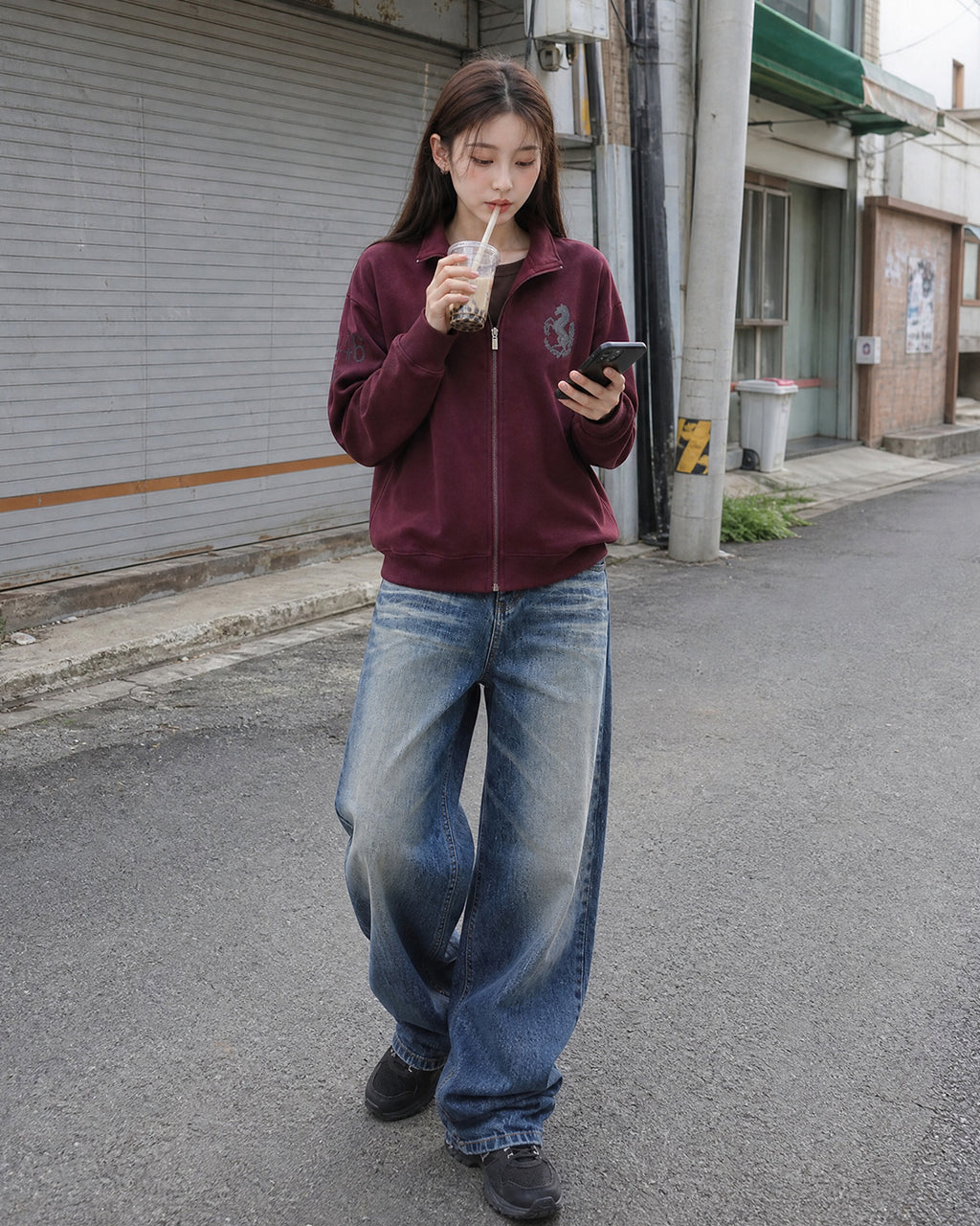 (UNISEX) 46 Horse Jersey Zip-up