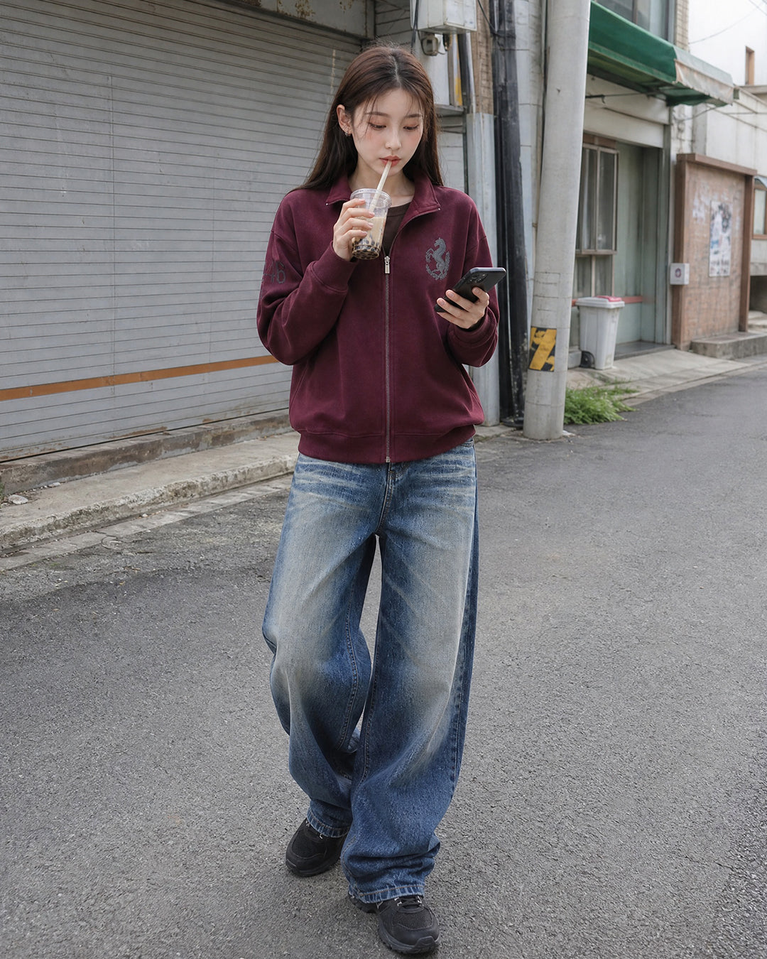 (UNISEX) 46 Horse Jersey Zip-up