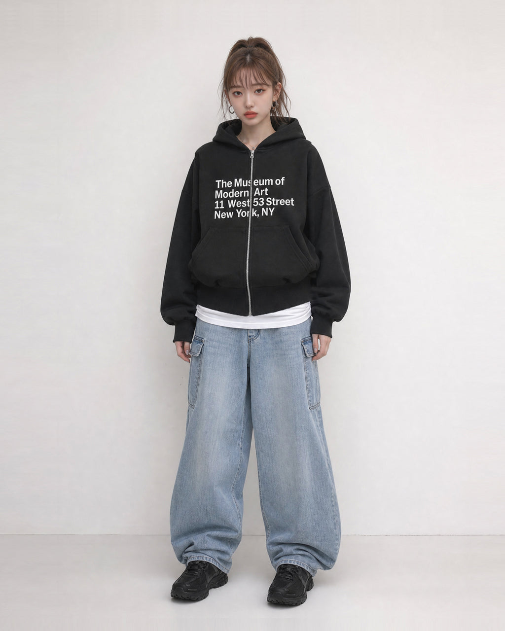 (UNISEX) Museum Bonded Hood Zip-Up
