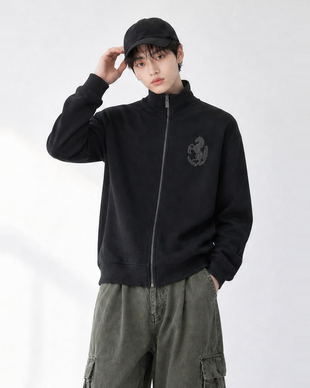 (UNISEX) 46 Horse Jersey Zip-up