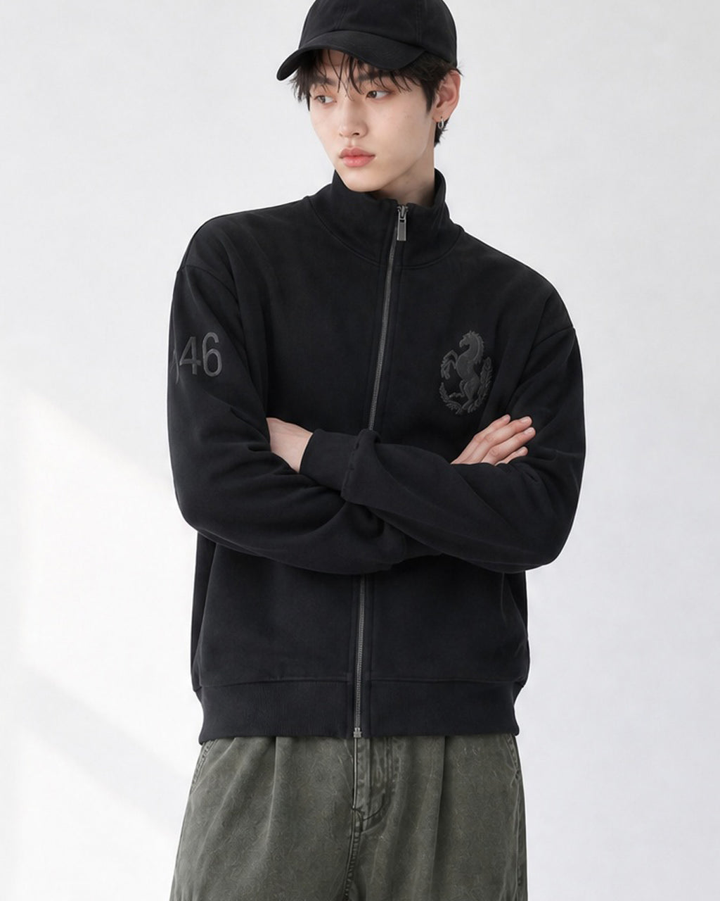 (UNISEX) 46 Horse Jersey Zip-up