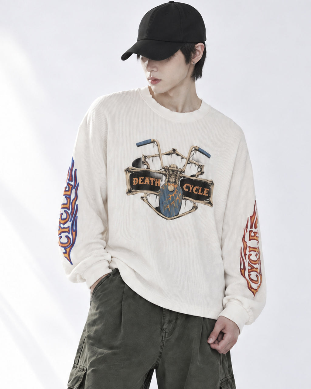 (UNISEX) Cycle Washed Waffle Long Sleeve