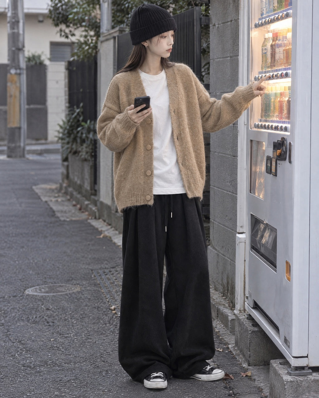 (UNISEX) Bulky Brush Wool Cardigan