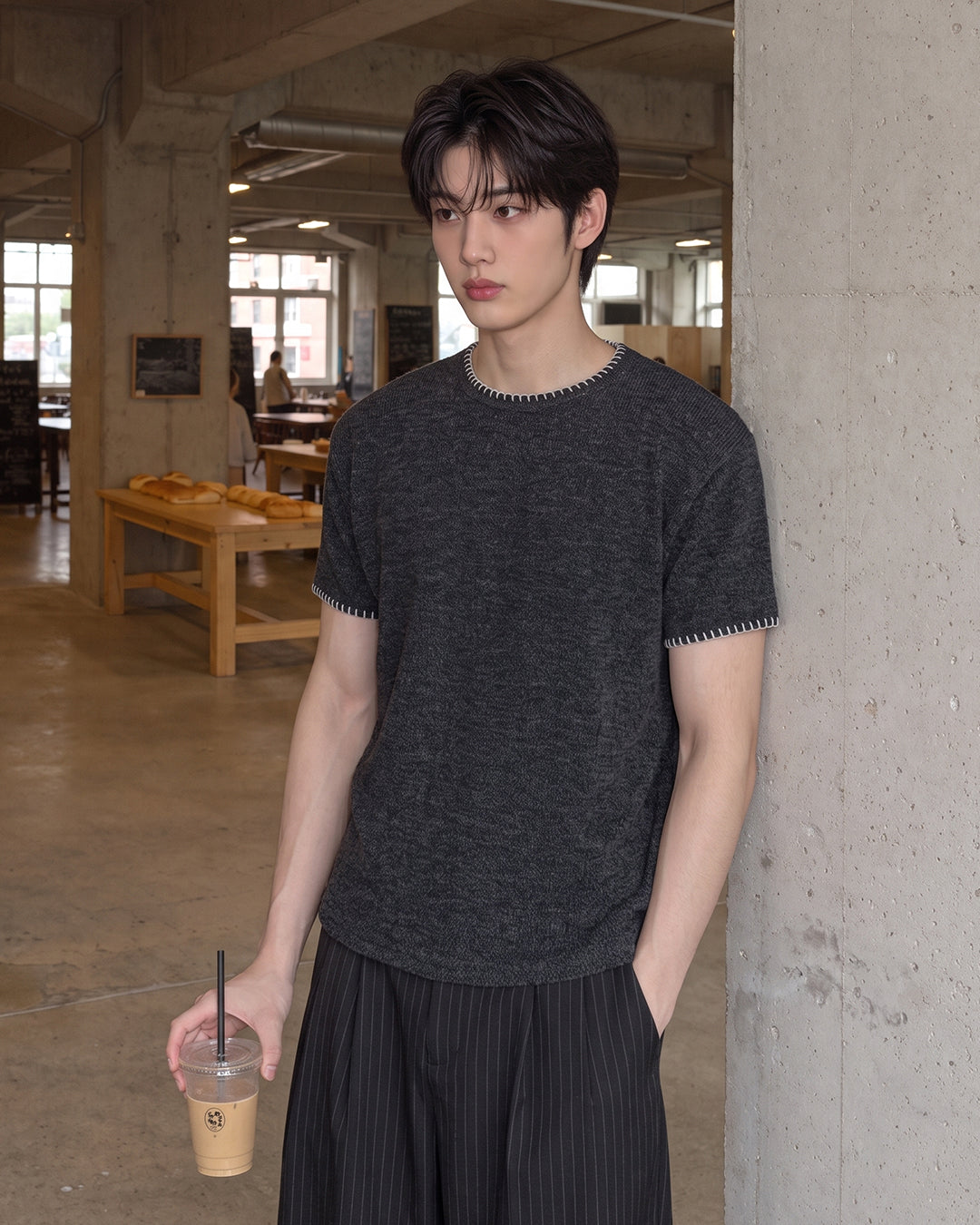 (M's) Stitch Copped Knit