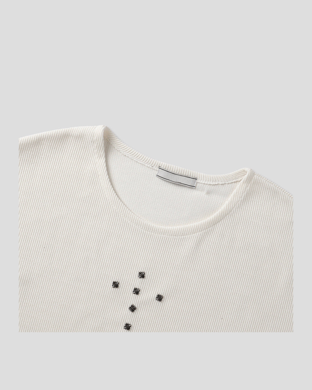 (UNISEX) Rivet Ribbed Long Sleeve