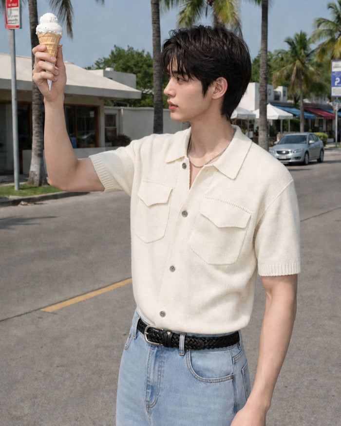 (M's) 2 Pocket Knit Cardigan