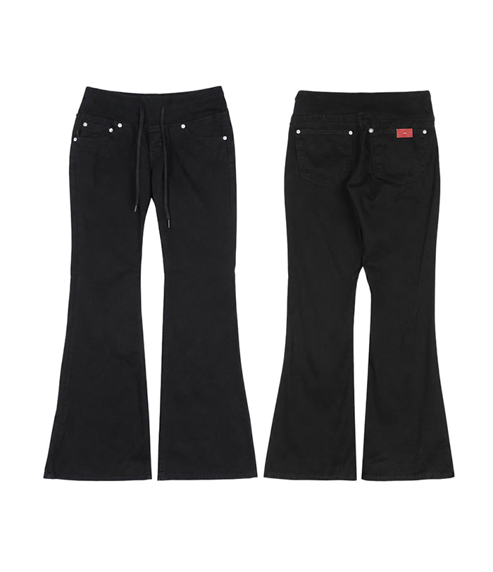 (W's) Waistband Semi-Wide Cotton Pants