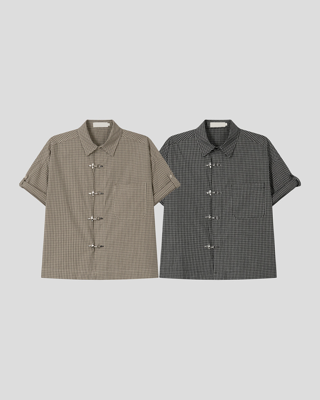 (UNISEX) Fireman Buckle Check Shirt