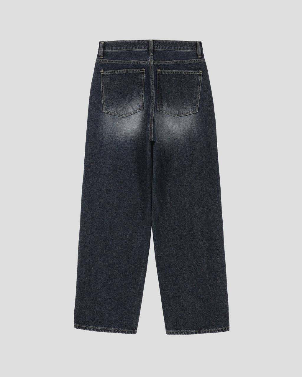 (UNISEX) Deep Blue Washing Wide Denim