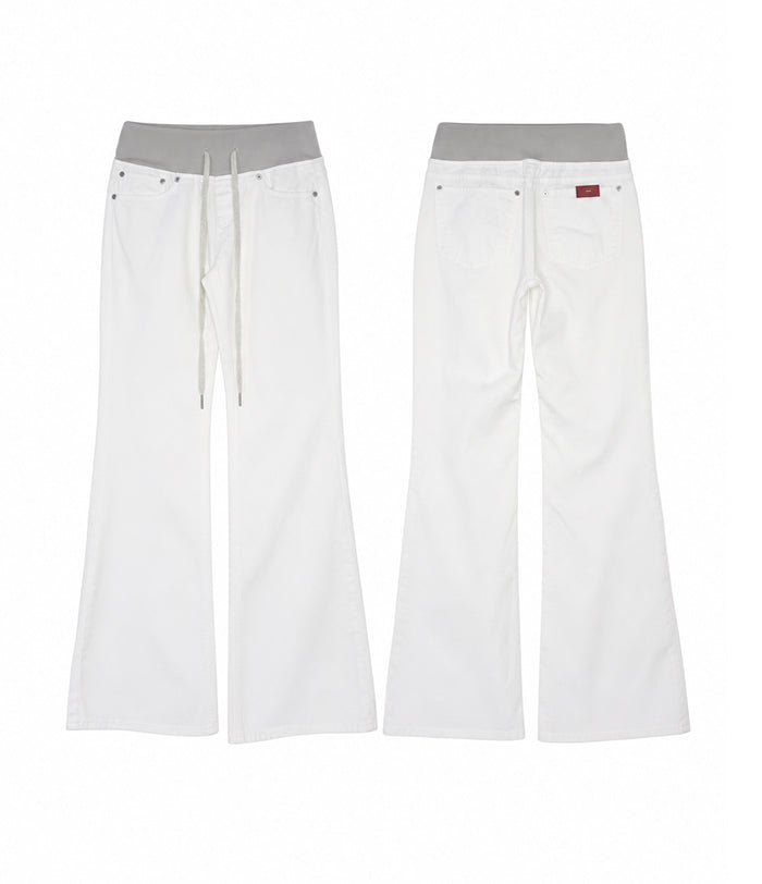 (W's) Waistband Semi-Wide Cotton Pants