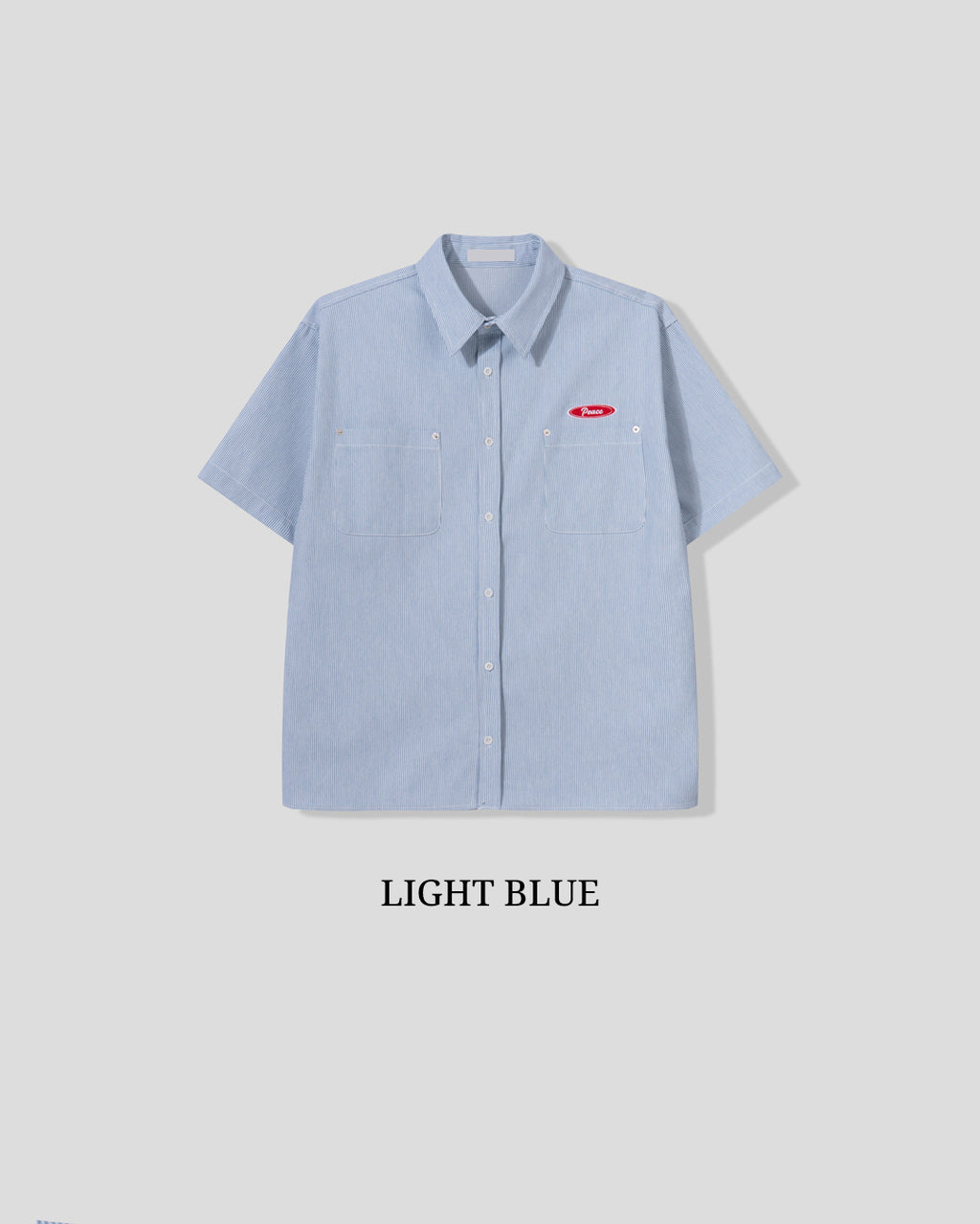 (UNISEX) Piece Stripe Over Denim Shirt