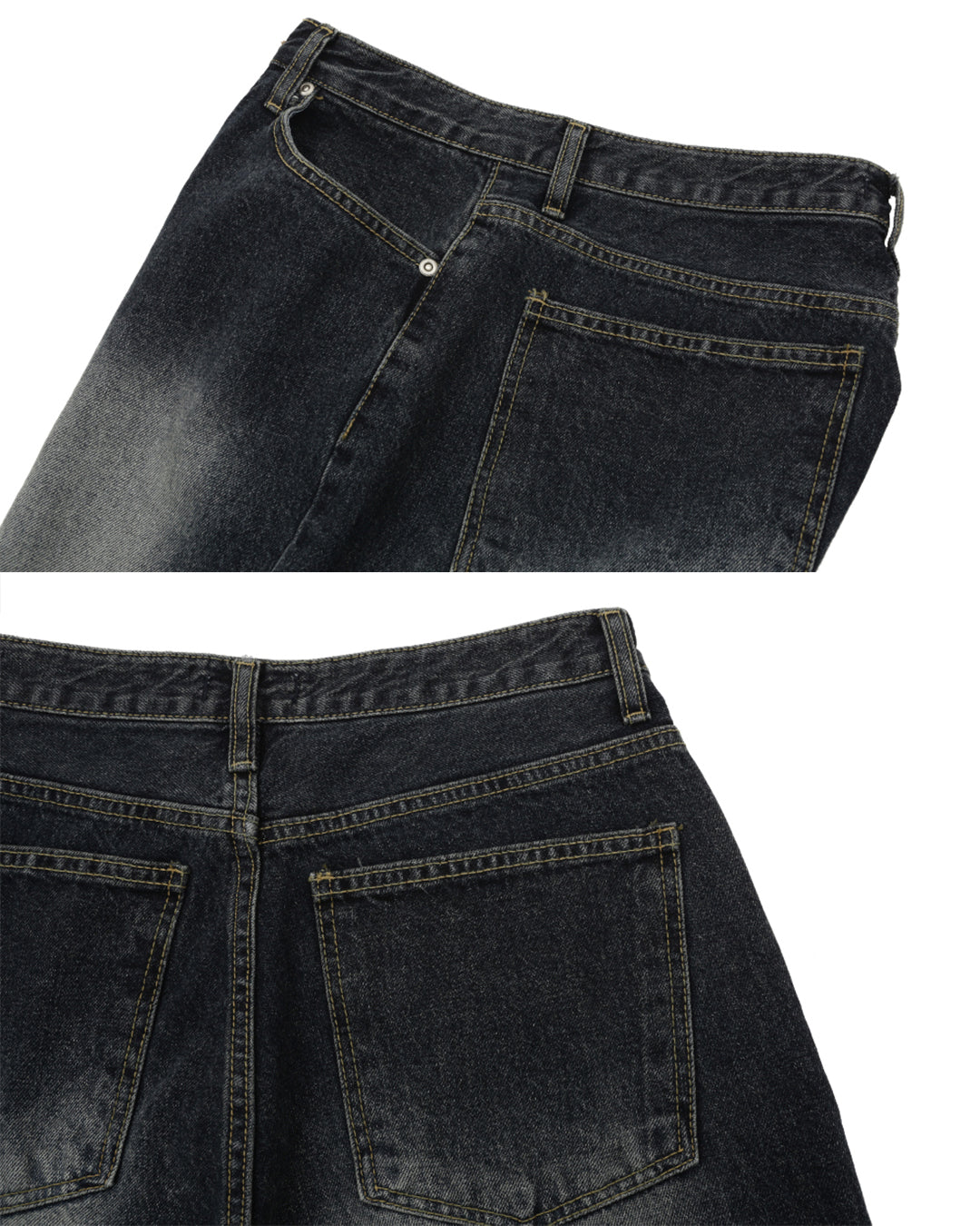 (UNISEX) Deep Blue Washing Wide Denim