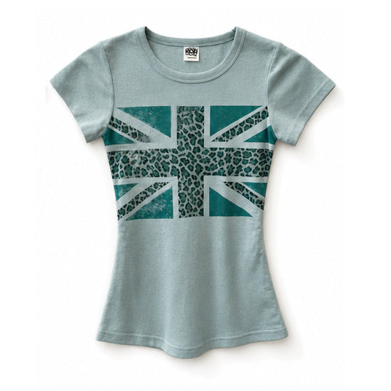 (W's) Leopard Union Jack Print Tee