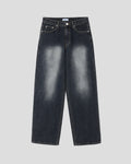 (UNISEX) Deep Blue Washing Wide Denim
