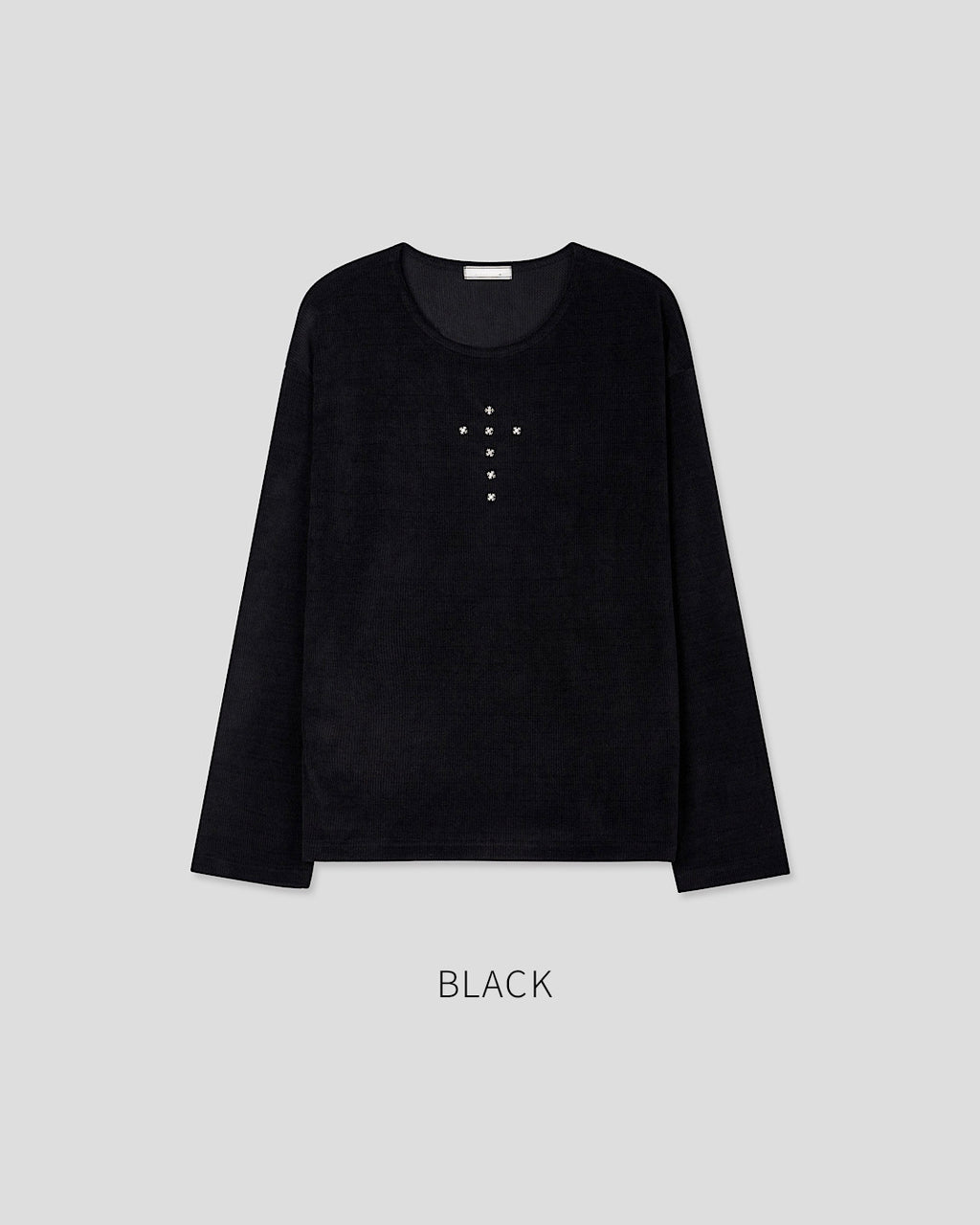 (UNISEX) Rivet Ribbed Long Sleeve