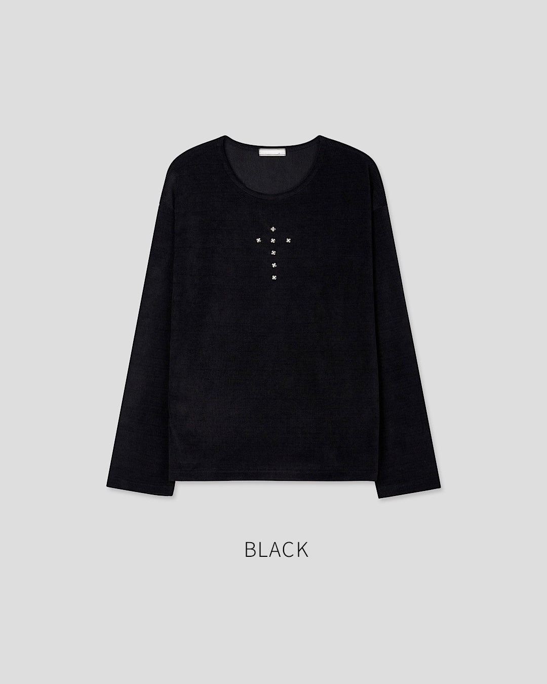 (UNISEX) Rivet Ribbed Long Sleeve