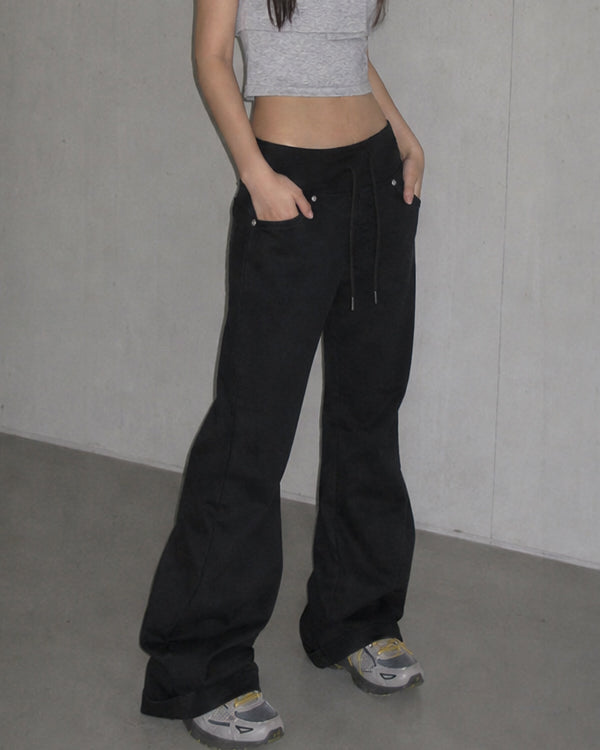 (W's) Waistband Semi-Wide Cotton Pants