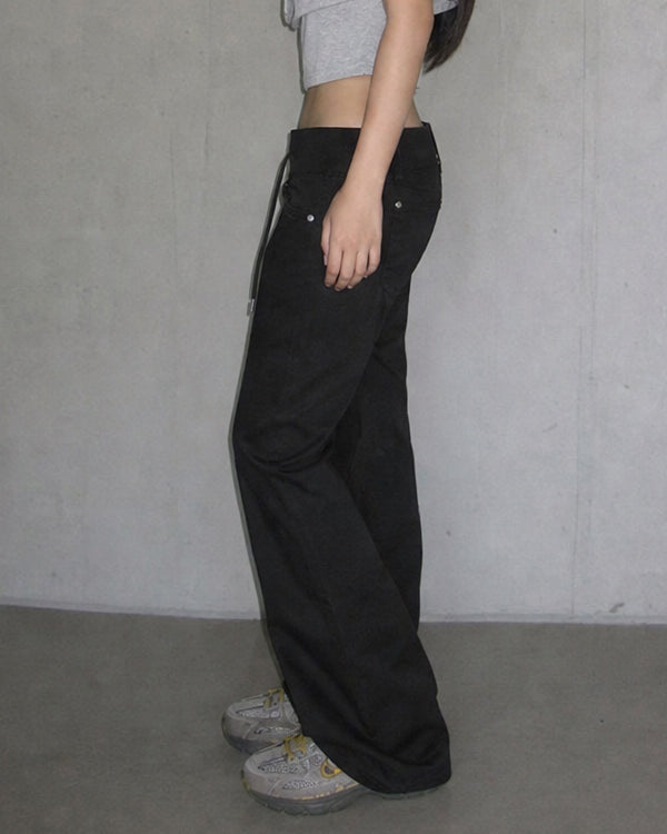 (W's) Waistband Semi-Wide Cotton Pants