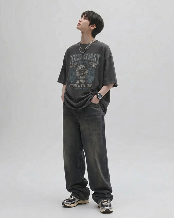(UNISEX) Coast Pigment Box-fit T-shirt