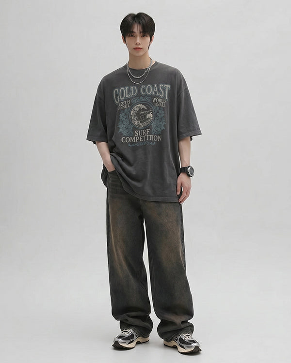 (UNISEX) Coast Pigment Box-fit T-shirt