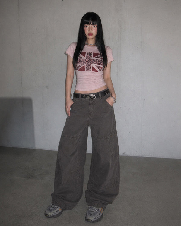 (W's) Leopard Union Jack Print Tee