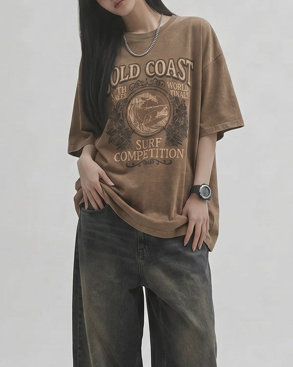 (UNISEX) Coast Pigment Box-fit T-shirt