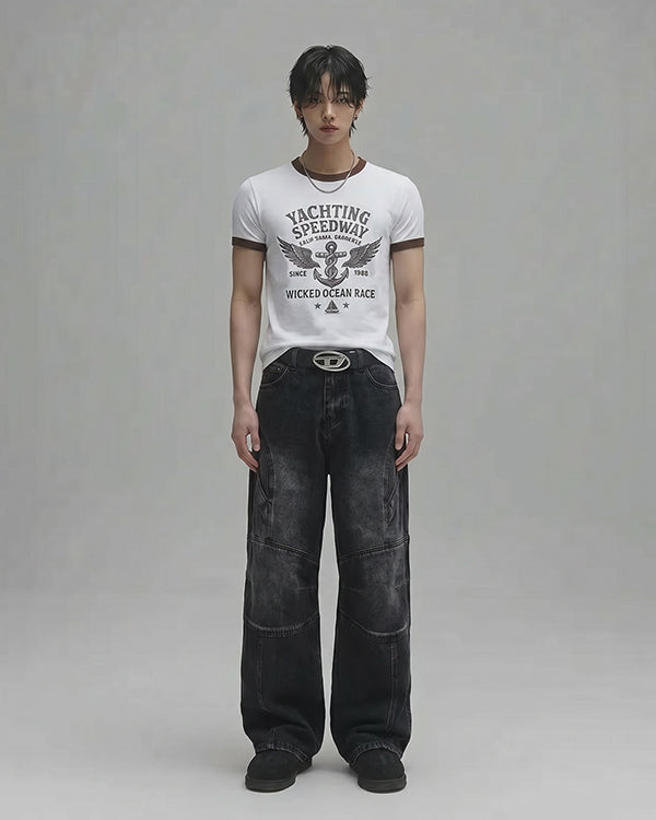 (M's) Yacht Muscle-fit Ringer T-shirt