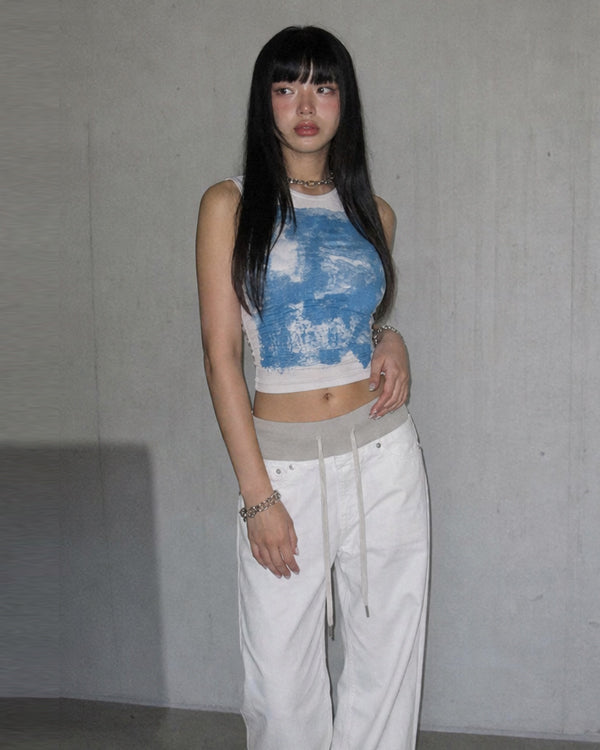 (W's) Waistband Semi-Wide Cotton Pants