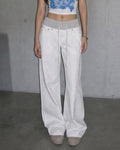 (W's) Waistband Semi-Wide Cotton Pants