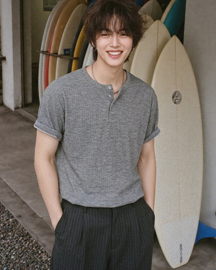 (M's) Allday Henley Neck T-shirt