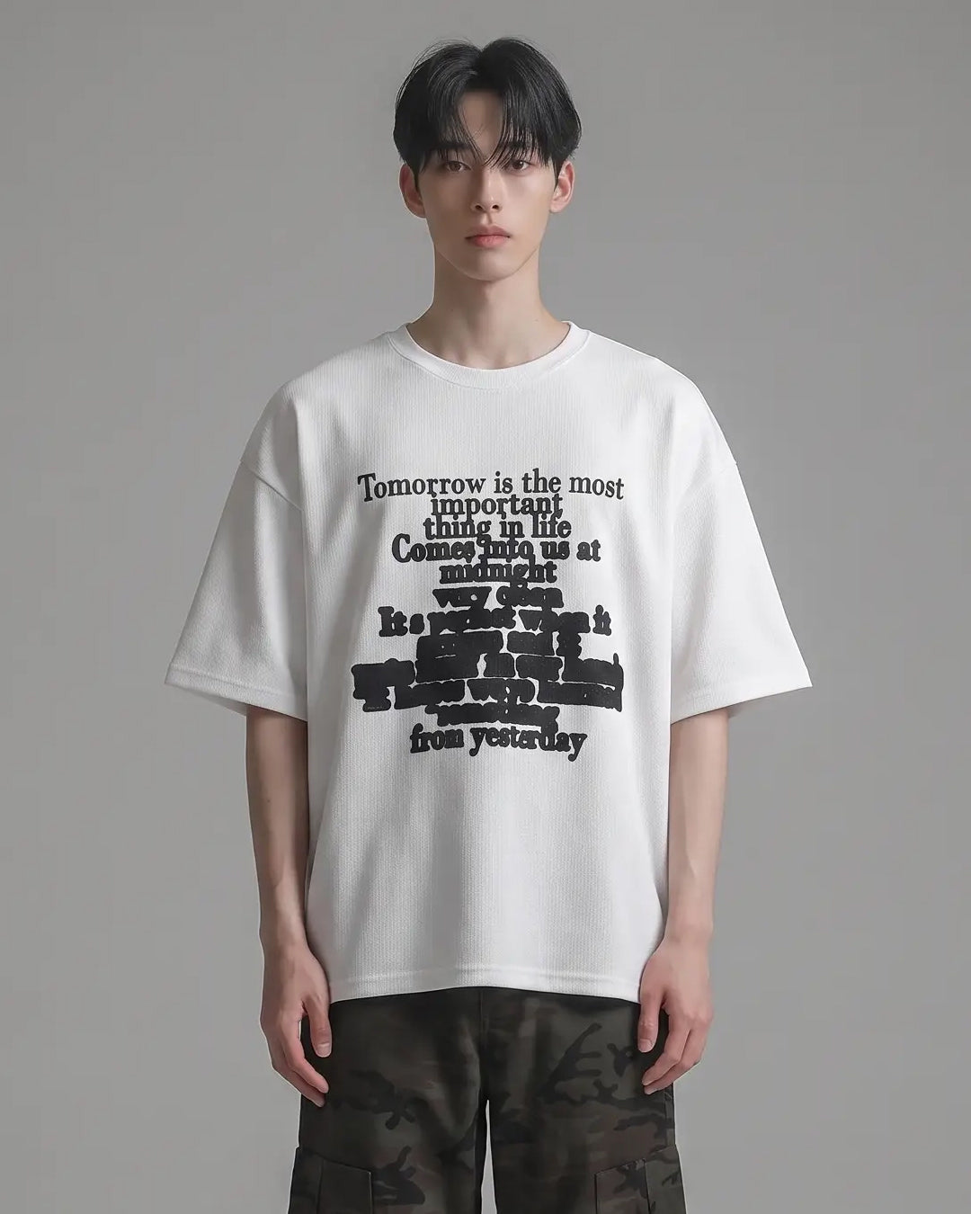 (UNISEX) Lettering Knit Short Sleeve