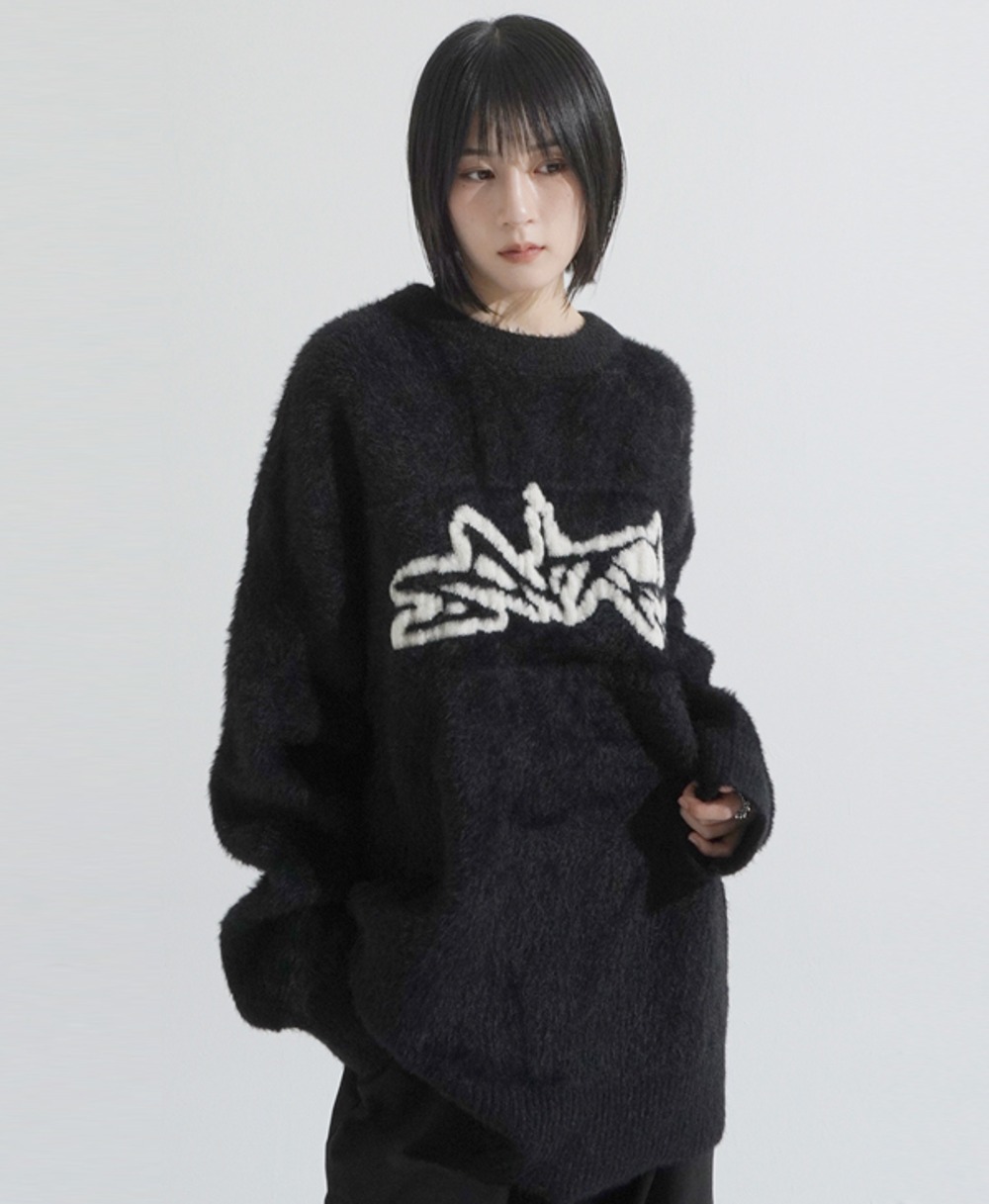 (UNISEX) Wing angora touch knit