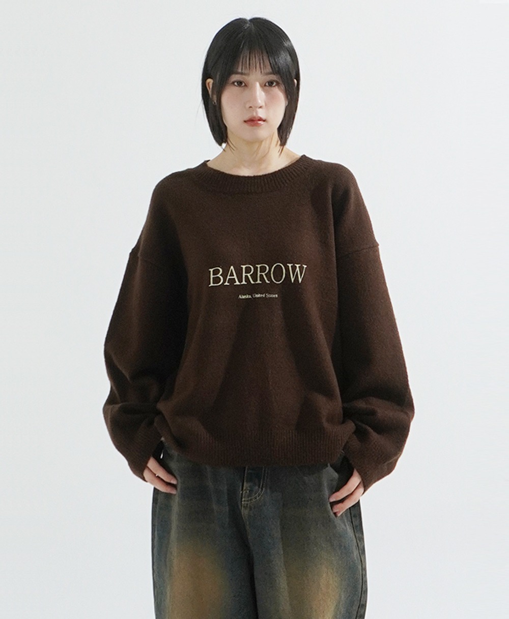 (UNISEX) Barrow wool mix round knit