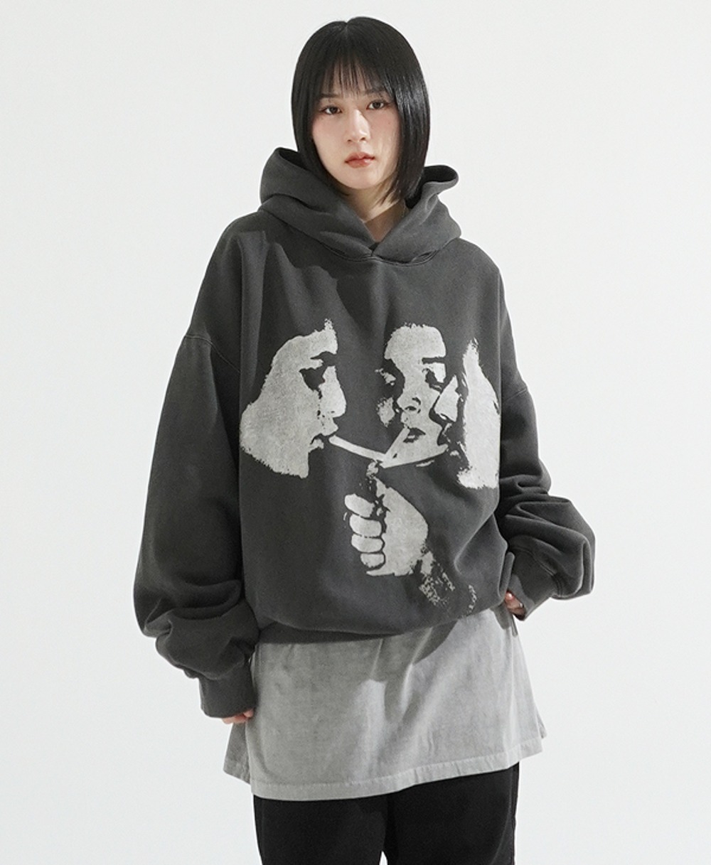 (UNISEX) Smoking pigment overfit hoodie