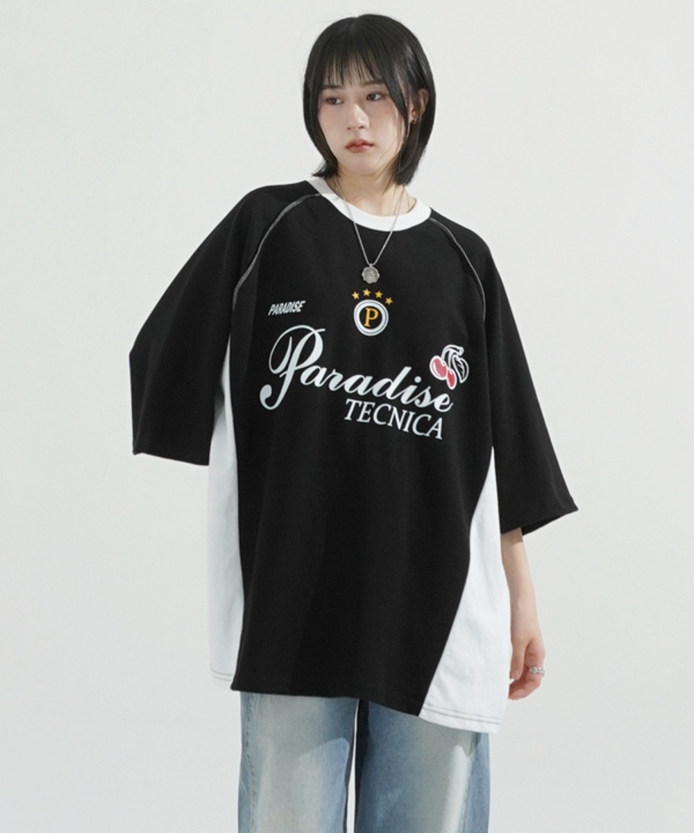 (UNISEX) Color block raglan t-shirt